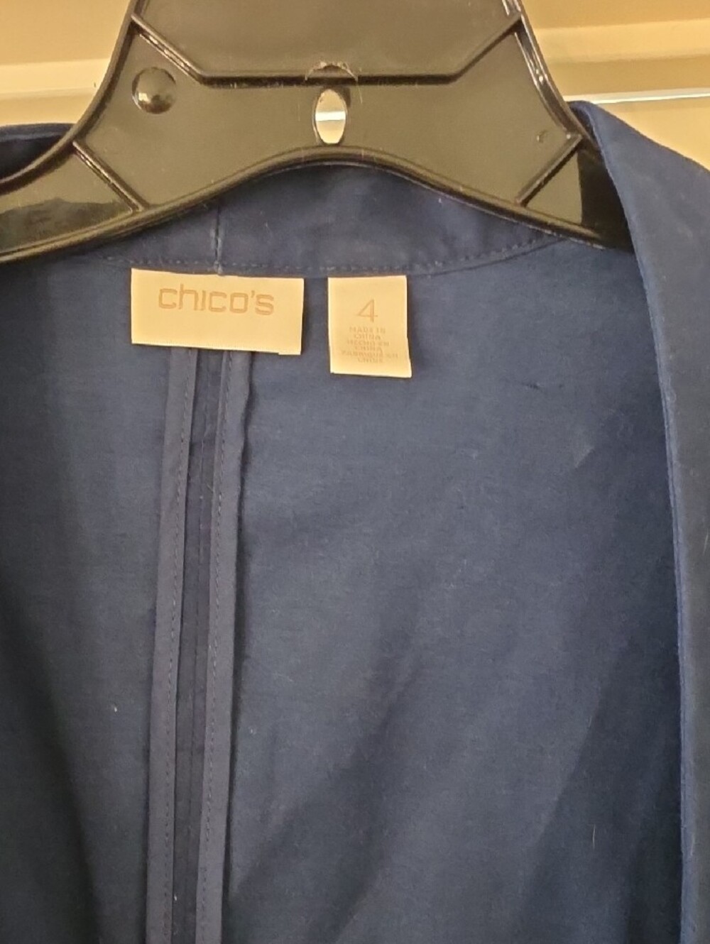 Chico's Navy Blue Military-Style Blazer with Silver Buttons - Picture 3 of 6